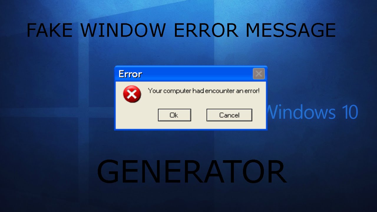 windows xp error message generator